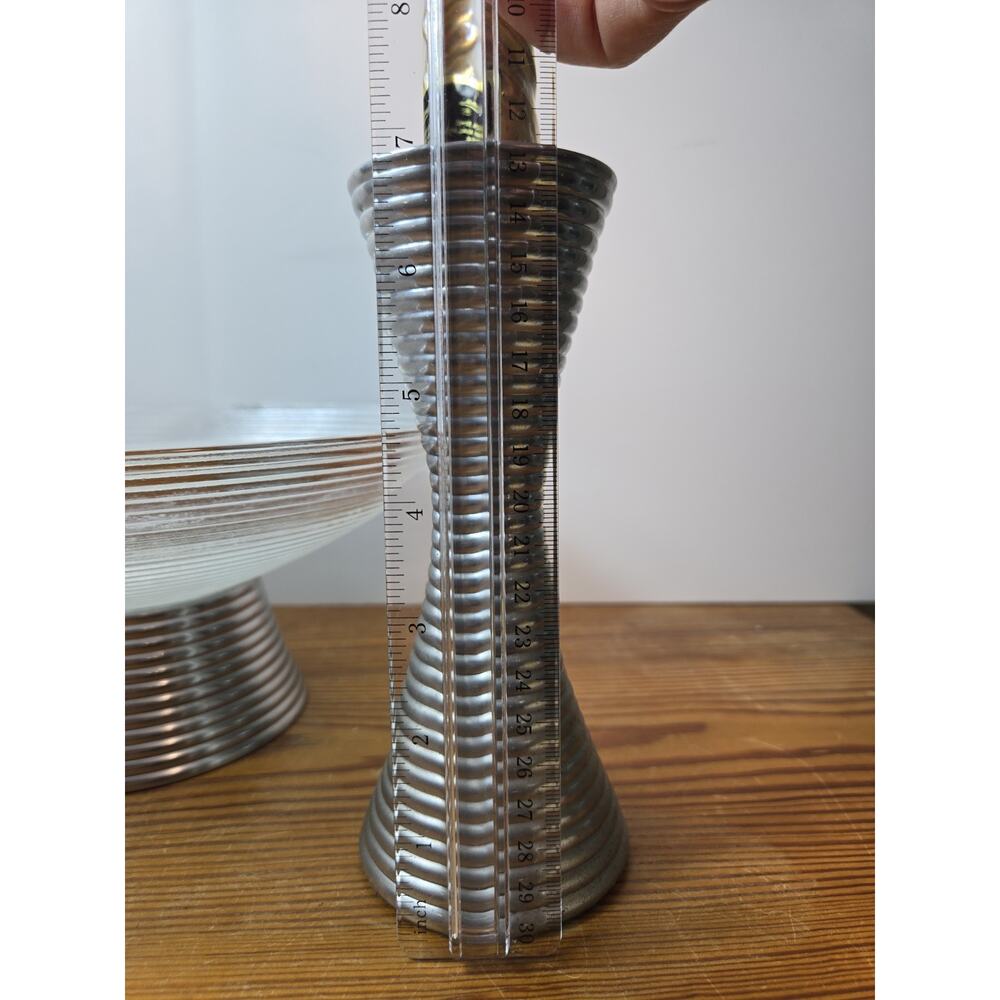 Party Lite Pair of Solid Aluminum Candle Stick Holders Orbit P0596
